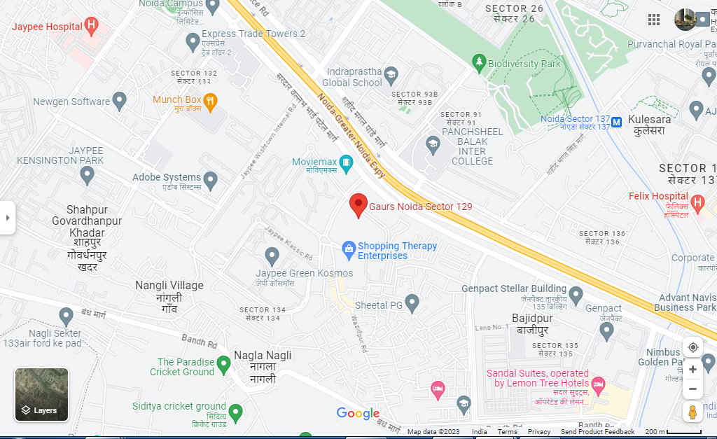 Gaur Sector 129 Noida Location Map